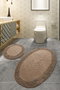 Mijölnir Juego de alfombrillas de baño Piante Oval - Beige